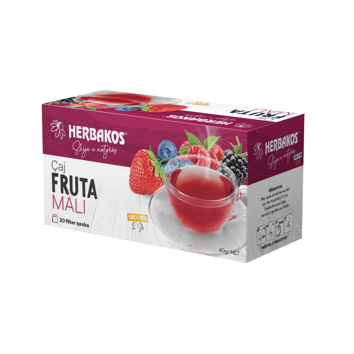 Çaj filter fruta mali Herbakos 40gr