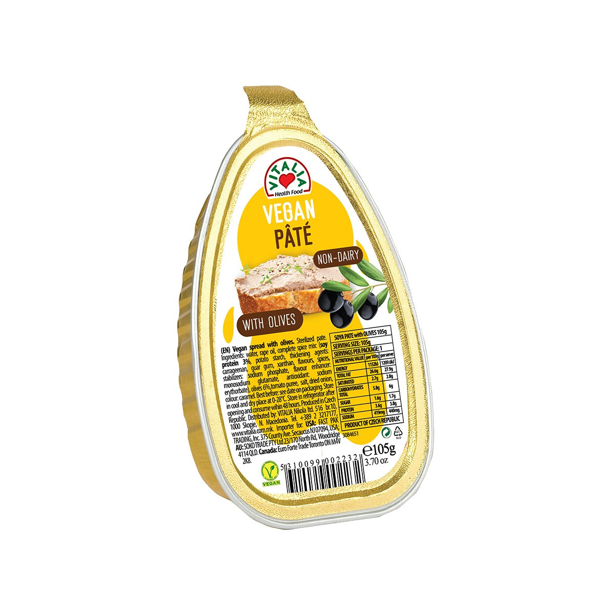 Pashtetë soje me ullinjë Vitalia 105gr