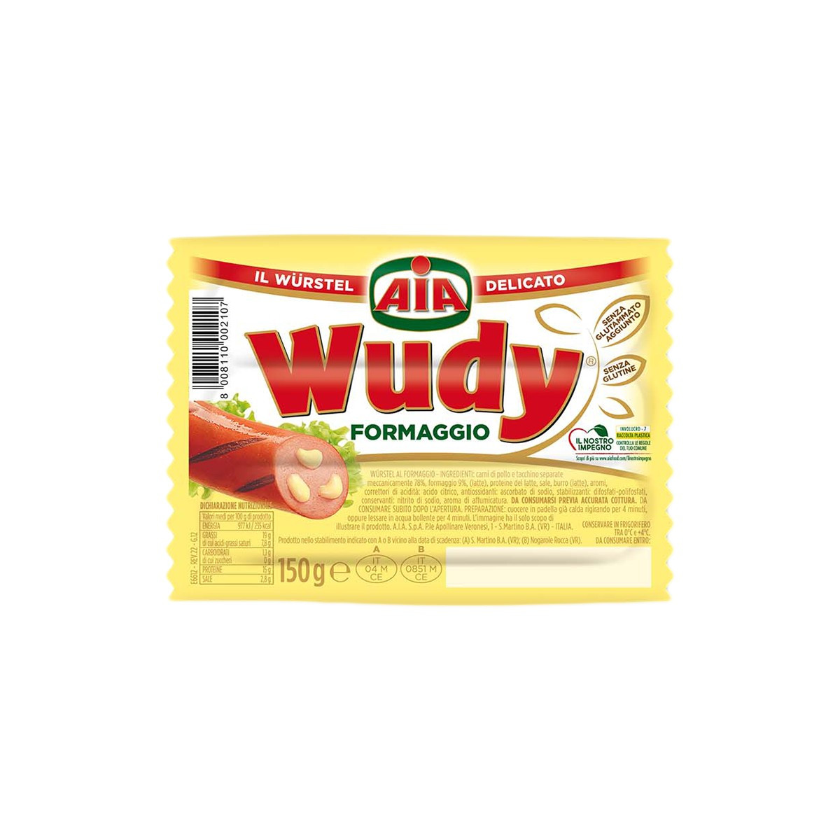 Virshlle me djathe Wudy 150gr