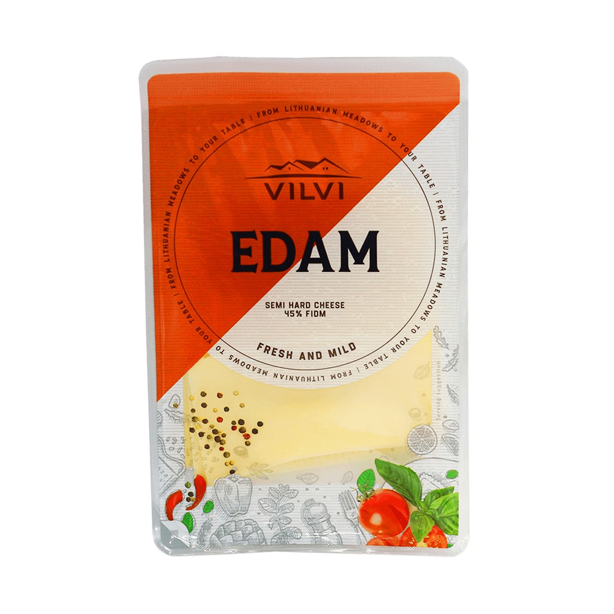 Kackavall Edam në rriska 45% 150gr