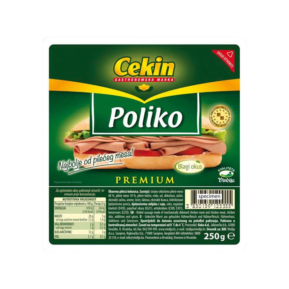 Sallame pule rriska Cekin 250gr