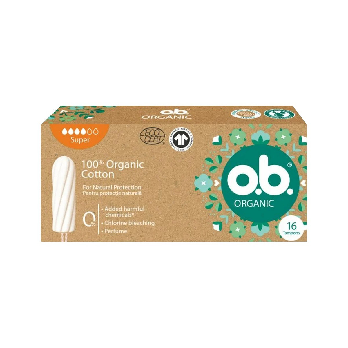Tampon Organic Cotton OB super 16 cope