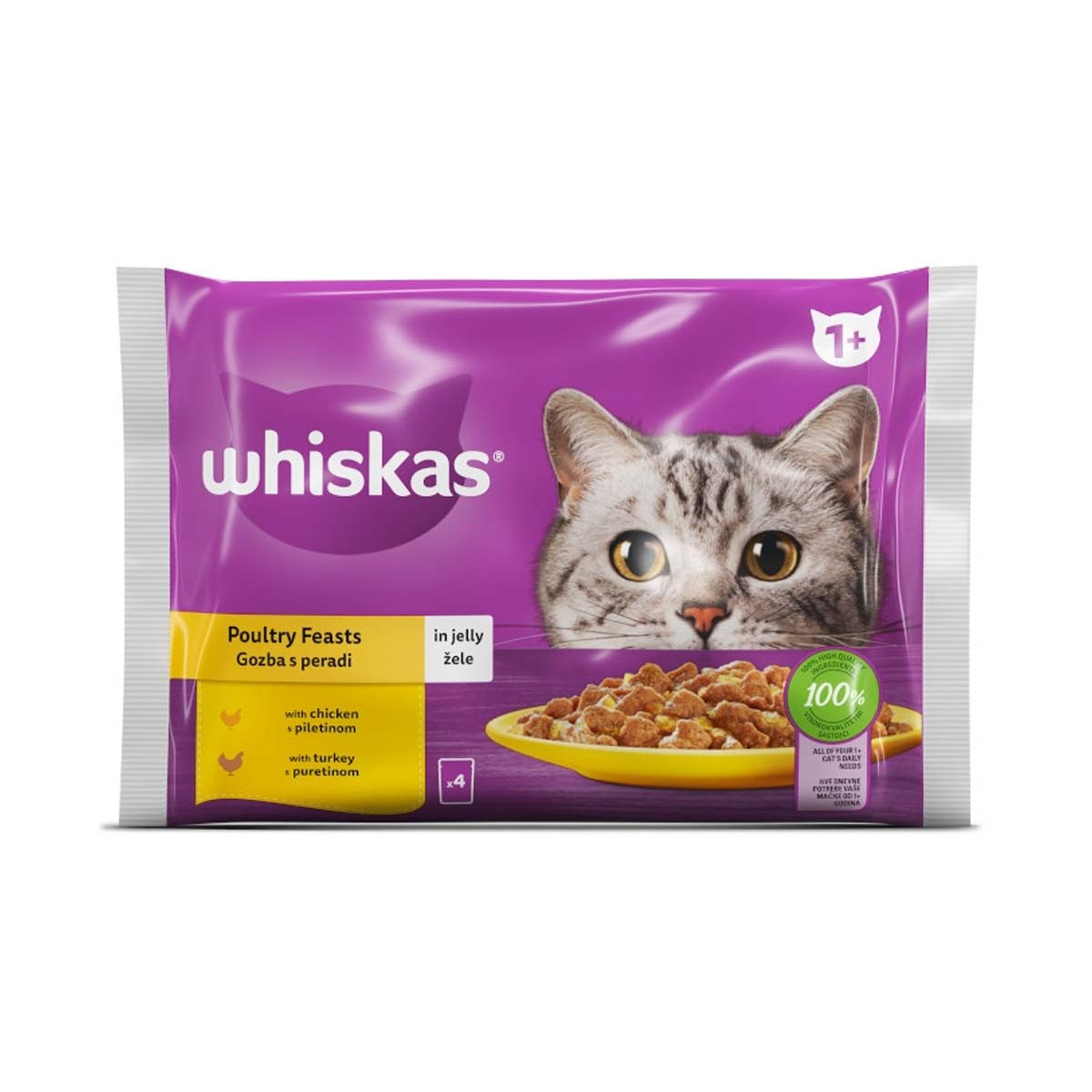 Ushqim mace pule&gjeldeti Whiskas 4x85gr