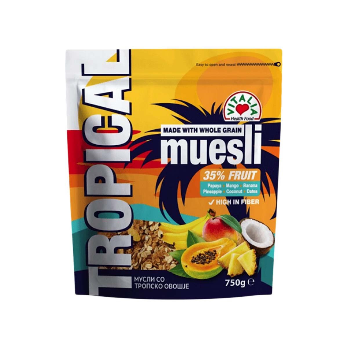 Musli me fruta tropikale Vitalia 750gr